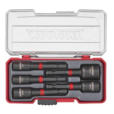 Teng Tools 5-Piece 1/4 in Impact Bit Socket Set with Ratchet