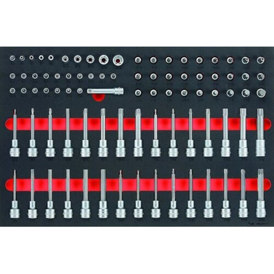 Teng Tools 85-Piece 1/2 in; 1/4 in; 3/8 in Standard Socket/Bit Set with Ratchet, e-Torx; Hex Bit; Phillips Bit;