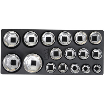 SAM 17-Piece Metric 3/4 in Standard Socket Set , 6 point