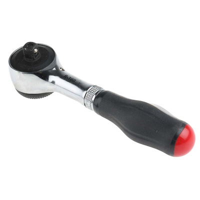 Facom 1/4 in Square Ratchet with Ratchet Handle, 120 mm Overall