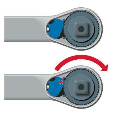 Gedore 1/2 in Square Ratchet with Reversible Ratchet Handle, 60 mm Overall