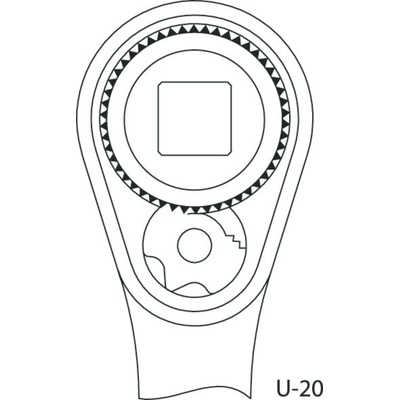 Gedore 1/2 in Square Ratchet with Reversible Ratchet Handle, 60 mm Overall