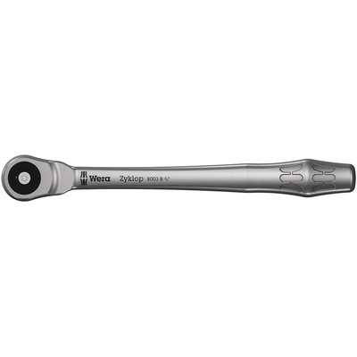 Wera Zyklop 3/8 in Square Ratchet with Ratchet Handle, 222 mm Overall