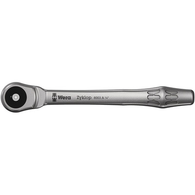 Wera Zyklop 1/4 in Square Ratchet with Ratchet Handle, 141 mm Overall