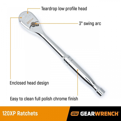 GearWrench 1/2 in, 1/4 in, 3/8 in Ratchet Set with Ratchet Handle