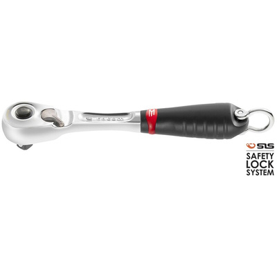 Facom 1/4 in Square Ratchet with Ratchet Handle, 121 mm Overall