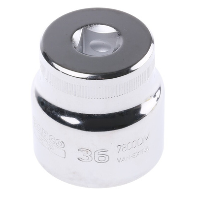 Bahco 1/2 in Drive 36mm Standard Socket, 12 point, 57 mm Overall Length