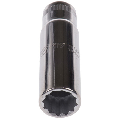 Bahco 1/2 in Drive 17mm Deep Socket, 12 point, 82.6 mm Overall Length