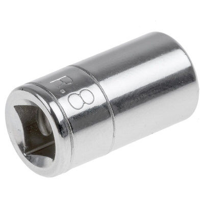 Facom 1/4 in Drive 8mm Standard Socket, 6 point, 22 mm Overall Length