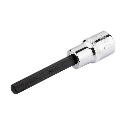RS PRO 1/2 in Drive Bit Socket, Hex Bit, 6mm, 100 mm Overall Length