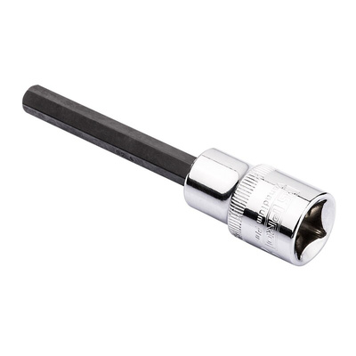 RS PRO 1/2 in Drive Bit Socket, Hex Bit, 6mm, 100 mm Overall Length