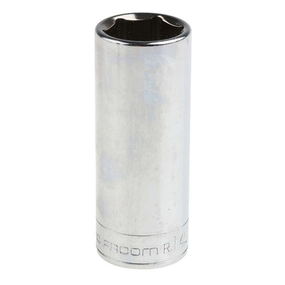 Facom 1/4 in Drive 14mm Deep Socket, 6 point, 50.5 mm Overall Length