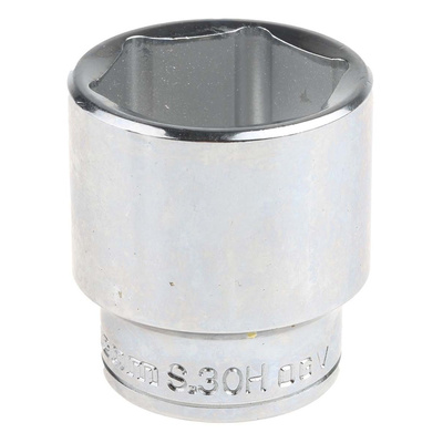 Facom 1/2 in Drive 30mm Standard Socket, 6 point, 44 mm Overall Length