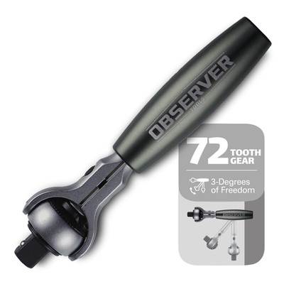 Observer Tools OBS-SR38 3/8 in Square Ratchet with Rotator Handle, 125 mm Overall