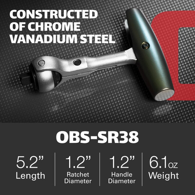 Observer Tools OBS-SR38 3/8 in Square Ratchet with Rotator Handle, 125 mm Overall