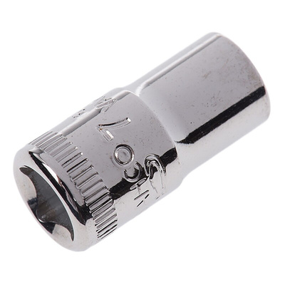 Bahco 1/4 in Drive 7mm Standard Socket, 6 point, 24.7 mm Overall Length
