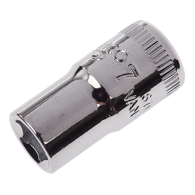 Bahco 1/4 in Drive 7mm Standard Socket, 6 point, 24.7 mm Overall Length