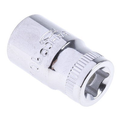 Bahco 1/4 in Drive 10mm Standard Socket, 6 point, 24.7 mm Overall Length
