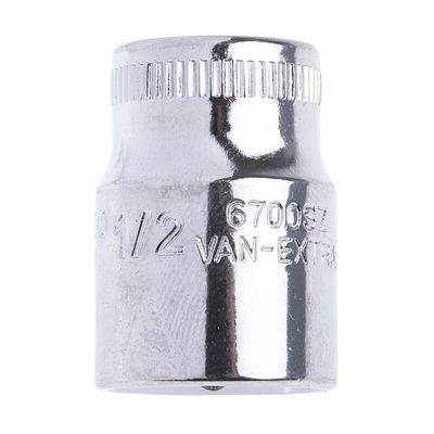 Bahco 1/4 in Drive 1/2in Standard Socket, 6 point, 24.7 mm Overall Length