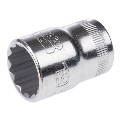 Bahco 1/2 in Drive 19mm Standard Socket, 12 point, 38 mm Overall Length