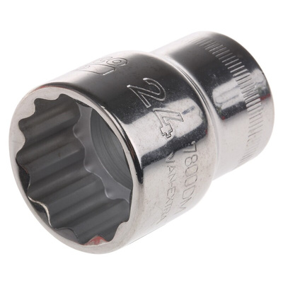 Bahco 1/2 in Drive 24mm Standard Socket, 12 point, 41 mm Overall Length