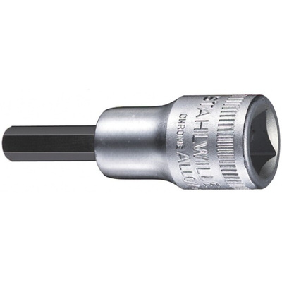 STAHLWILLE 3/8 in Drive Bit Socket, Hex Bit, 52 mm Overall Length