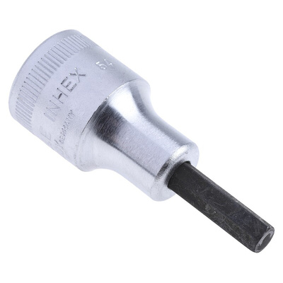 STAHLWILLE 1/2 in Drive Bit Socket, Hex Bit, 6mm, 60 mm Overall Length
