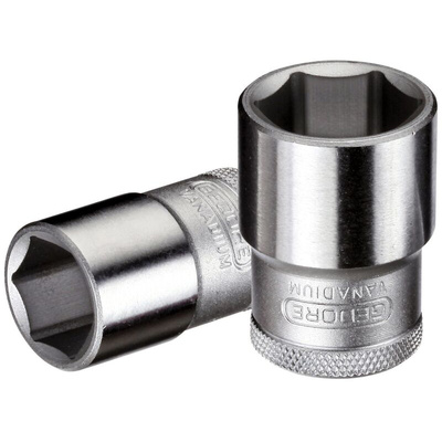 Gedore 1/2 in Drive 27mm Standard Socket, 6 point, 41.5 mm Overall Length