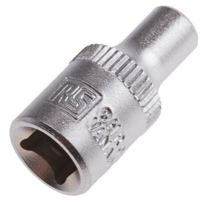 RS PRO 1/4 in Drive 4mm Standard Socket, 6 point