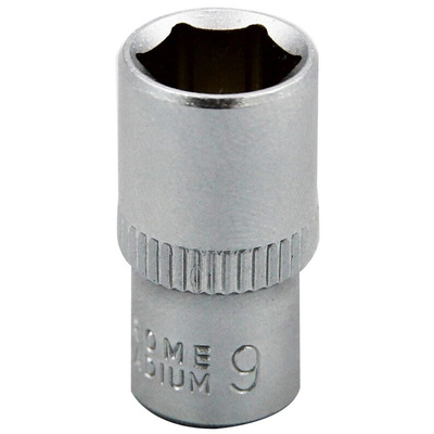 RS PRO 1/4 in Drive 9mm Standard Socket, 6 point