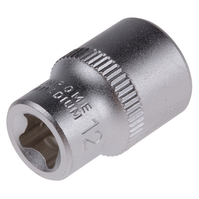 RS PRO 1/4 in Drive 12mm Standard Socket, 6 point