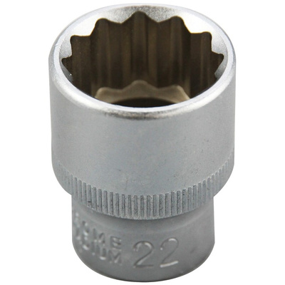 RS PRO 1/2 in Drive 22mm Standard Socket, 12 point