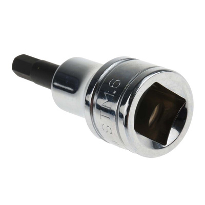 Facom 1/2 in Drive Bit Socket, Hex Bit, 6mm, 60 mm Overall Length