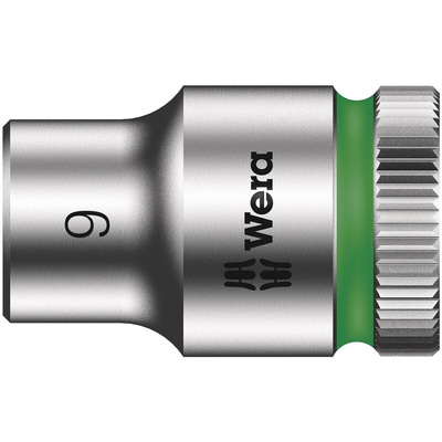 Wera 3/8 in Drive 9mm Standard Socket, 6 point, 29 mm Overall Length