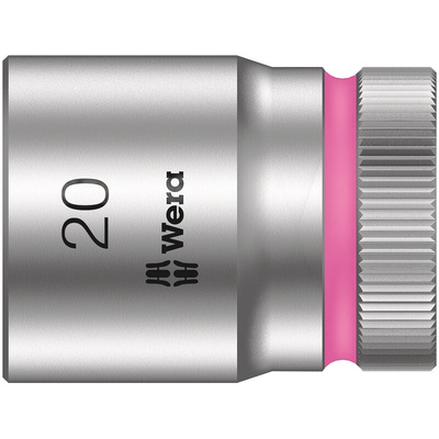 Wera 1/2 in Drive 20mm Standard Socket, 6 point, 37 mm Overall Length