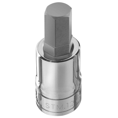 Facom 1/2 in Drive Bit Socket, Hex Bit, 14mm, 60 mm Overall Length