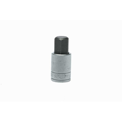 Teng Tools 1/2 in Drive Bit Socket, Hex Bit, 17mm