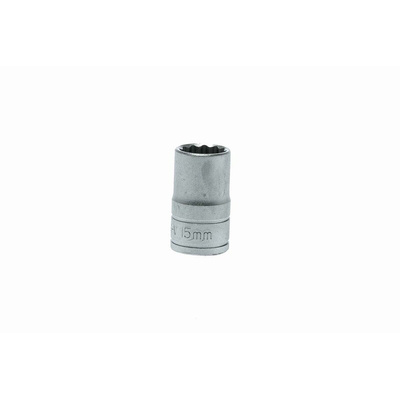 Teng Tools 1/2 in Drive 15mm Standard Socket, 12 point, 38 mm Overall Length