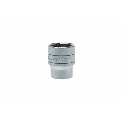 Teng Tools 1/2 in Drive 25mm Standard Socket, 6 point, 40 mm Overall Length