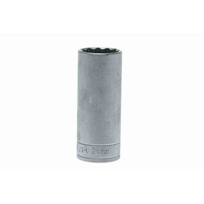 Teng Tools 1/2 in Drive 24mm Deep Socket, 12 point, 79 mm Overall Length