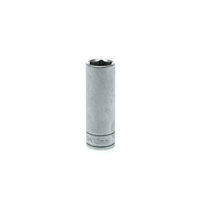 Teng Tools 1/4 in Drive 12mm Deep Socket, 6 point, 49.5 mm Overall Length