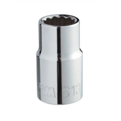 SAM 1/2 in Drive 1/2in Standard Socket, 12 point, 38 mm Overall Length