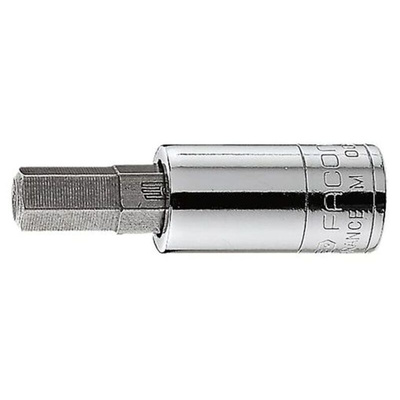 Facom 1/4 in Drive Bit Socket, Hex Bit, 1/4in, 37 mm Overall Length