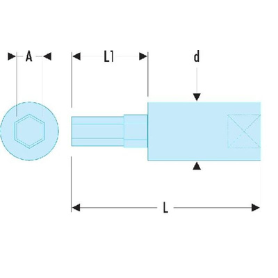 Facom 1/4 in Drive Bit Socket, Hex Bit, 2.5mm, 37 mm Overall Length
