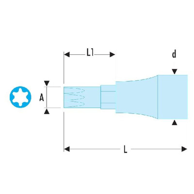 Facom 1/2 in Drive Bit Socket, Hex OGV Bit, 14mm, 60 mm Overall Length