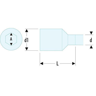 Facom 1/4 in Drive 10mm Insulated Standard Socket, 6 point, VDE/1000V, 22 mm Overall Length