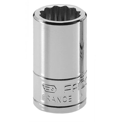 Facom 1/4 in Drive 7mm Standard Socket, 12 point, 22 mm Overall Length