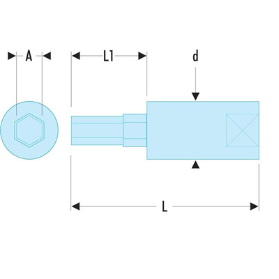 Facom 1/4 in Drive Bit Socket, Hex Bit, 10mm, 37 mm Overall Length
