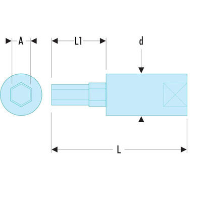 Facom 1/4 in Drive Bit Socket, Hex Bit, 2mm, 37 mm Overall Length