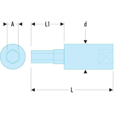Facom 1/4 in Drive Bit Socket, Hex Bit, 8mm, 37 mm Overall Length